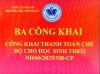 CÔNG KHAI THANH TOÁN CHẾ ĐỘ CHO HỌC THEO NGHỊ ĐỊNH 66/2025/ĐN-CP