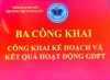 CÔNG KHAI KẾ HOẠCH VÀ KẾT QUẢ HOẠT ĐỘNG CHẤT LƯỢNG GDPT