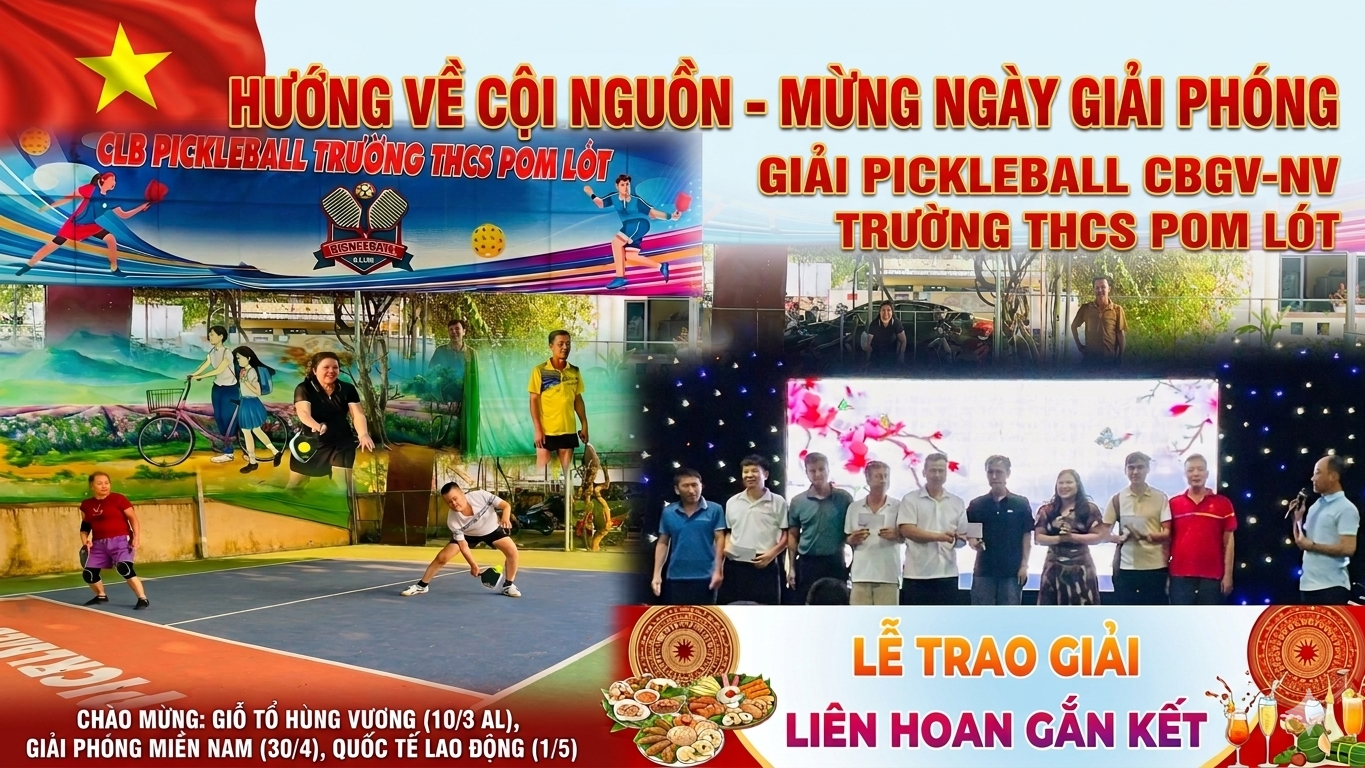 GIẢI THI ĐẤU PICKLEBALL NỘI BỘ THCS POM LÓT