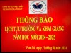 THÔNG BÁO LỊCH TỰU TRƯỜNG NĂM HỌC 2024-2025