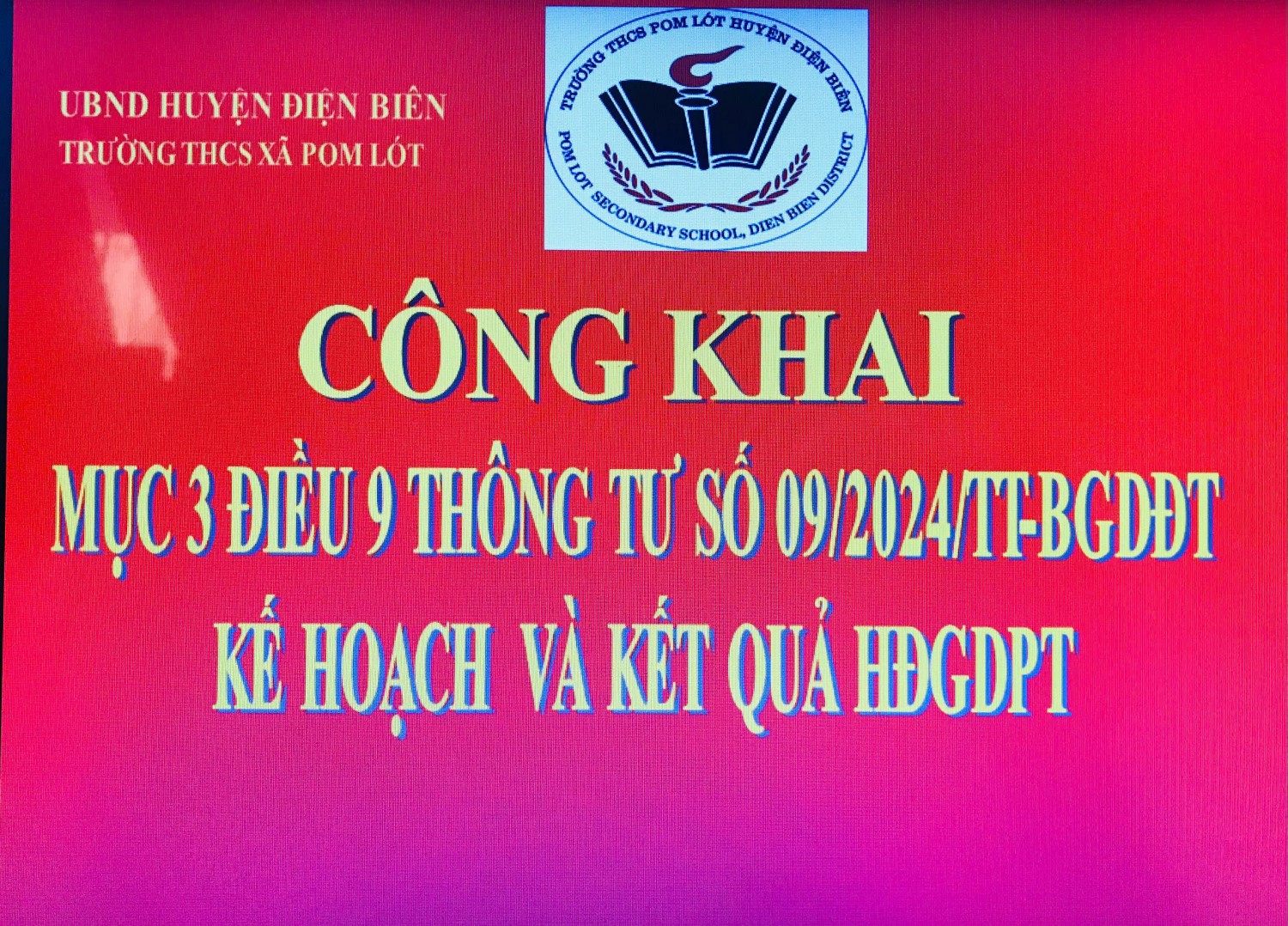 MỤC 3 ĐIỀU 9 KẾ HOẠCH VÀ KẾT QUẢ HOẠT ĐỘNG GIÁO DỤC PHỔ THÔNG