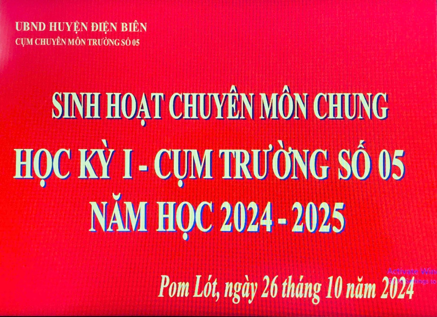 SINH HOẠT CHUYÊN MÔN CỤM TRƯỜNG SỐ 05