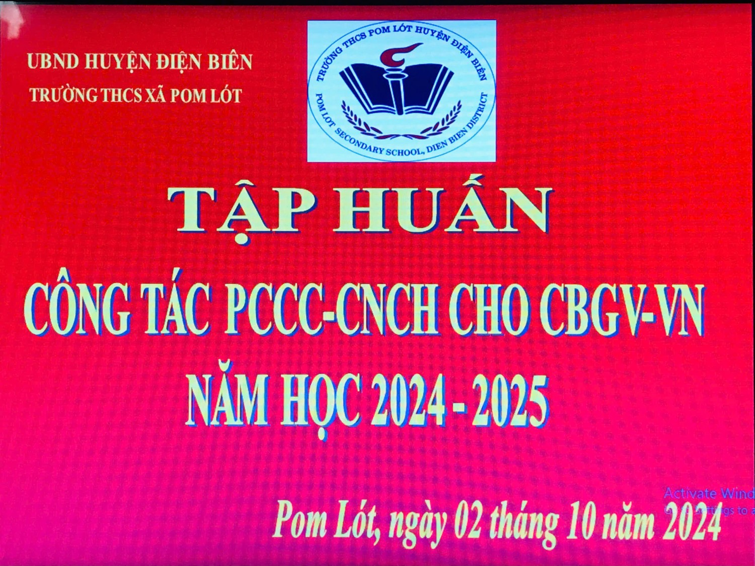 TẬP HUẤN PCCC CNCH. NĂM HỌC 2024 - 2025