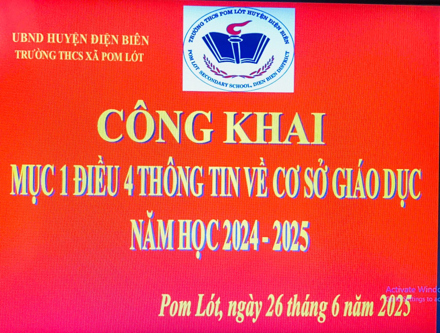 MỤC 1 DIỀU 4 THÔNG TIN VÊ CƠ SƠ GIÁO