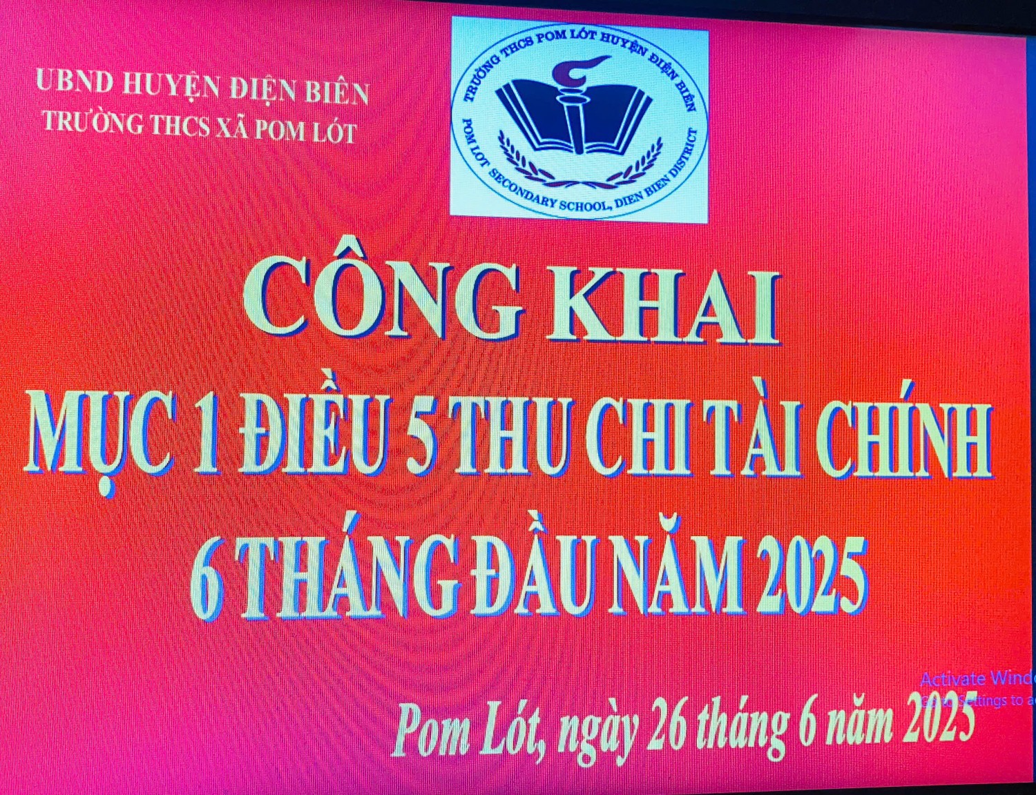 MỤC 1 ĐIỀU 5 THU - CHI TÀI CHÍNH 6 THÁNG NĂM 2025