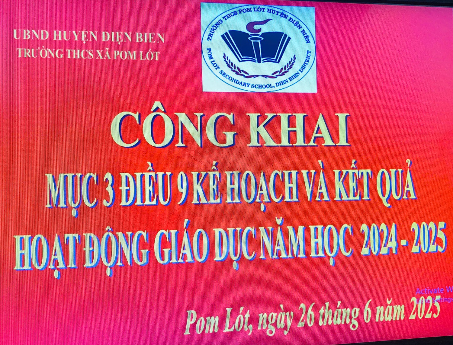 Kế hoạch và kết quả hoạt động giáo dục phổ thông