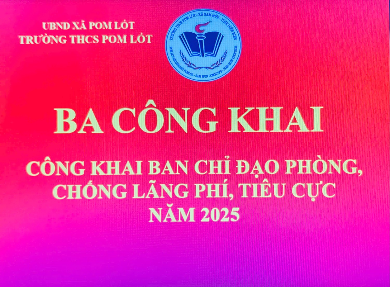 BAN CHỈ ĐẠO PHÒNG, CHỐNG LÃNG PHÍ, TIÊU CỰC NĂM 2025