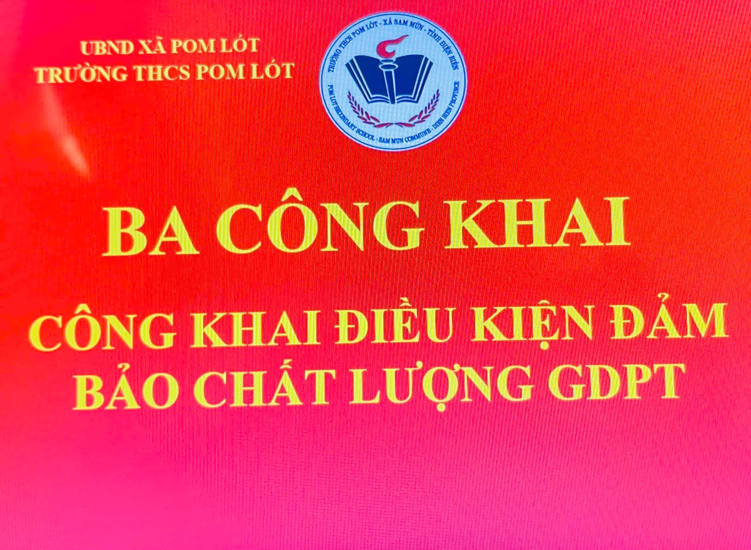CÔNG KHAI ĐIỀU KIỆN ĐẢM BẢO CHẤT LƯỢNG GDPT
